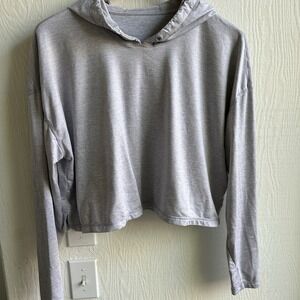Athleta Women's Gray Uptempo Cropped Short Hoodie‎ Pullover Size X-Small